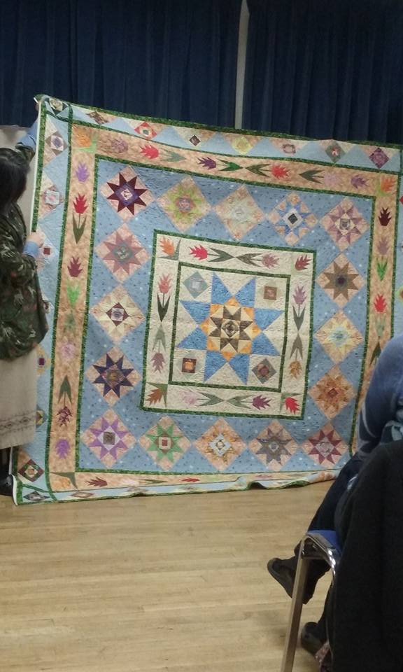 Blue and Gold Medallion Quilt