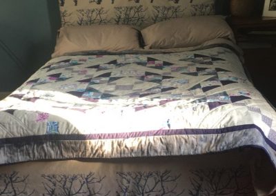 Catherine Fleming - Headboard hand printed fabric at WPG Workshop and Mystery Quilt