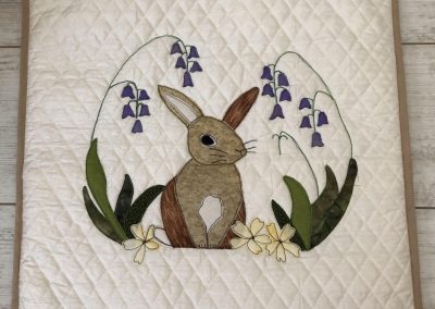Jo Whitmore - Applique Rabbit on pre-quilted fabric